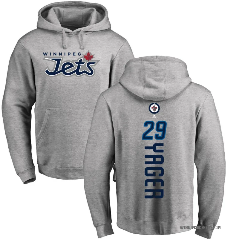 Brayden Yager Men's Winnipeg Jets Branded Ash Backer Pullover Hoodie