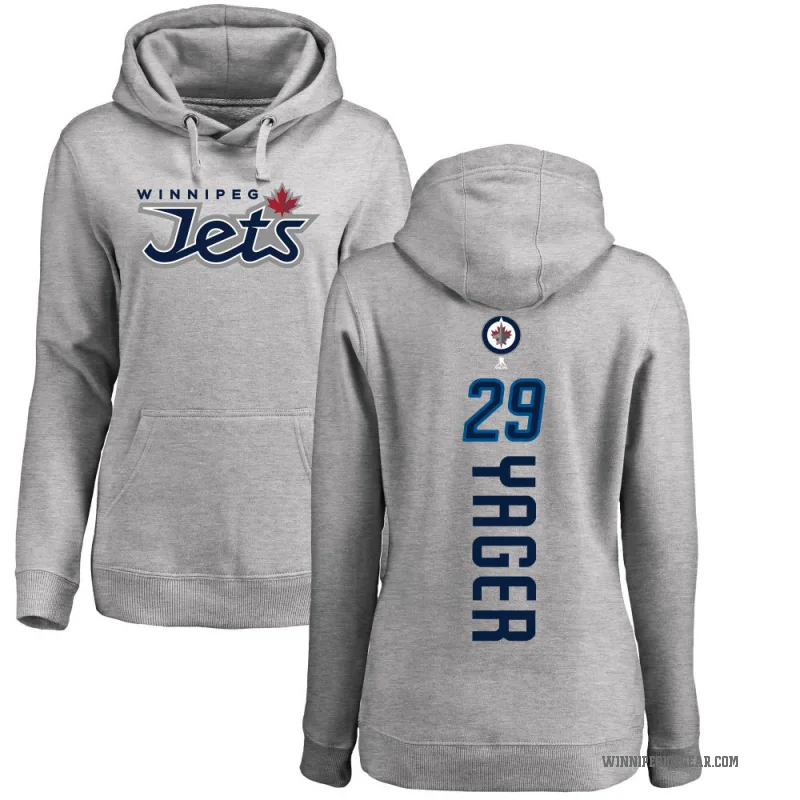 Brayden Yager Women's Winnipeg Jets Branded Ash Backer Pullover Hoodie