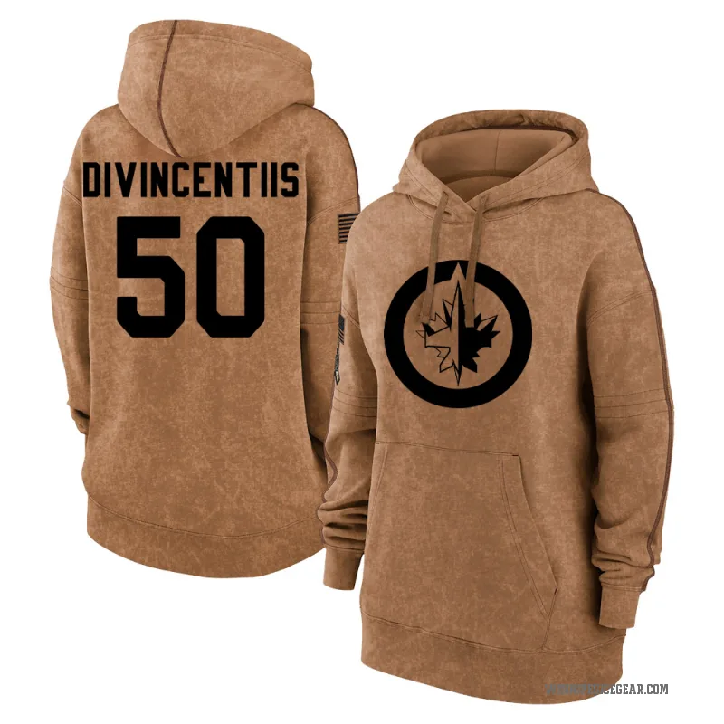 Domenic DiVincentiis Women's Brown Winnipeg Jets 2023 Salute to Service Pullover Hoodie