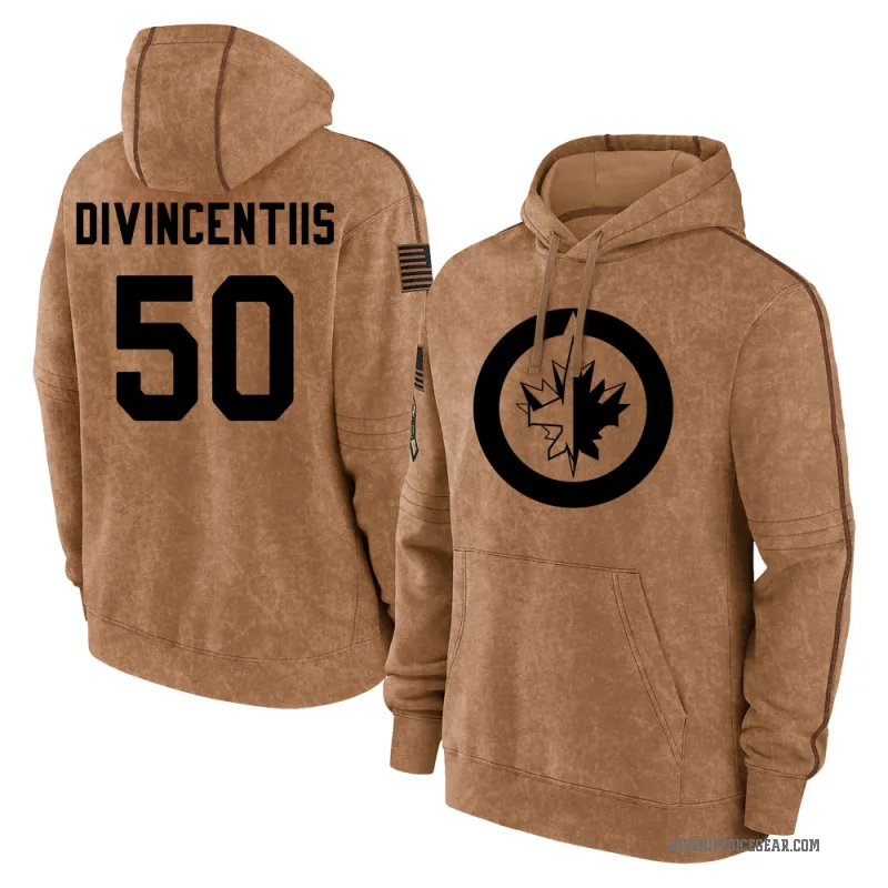 Domenic DiVincentiis Youth Brown Winnipeg Jets 2023 Salute to Service Club Pullover Hoodie