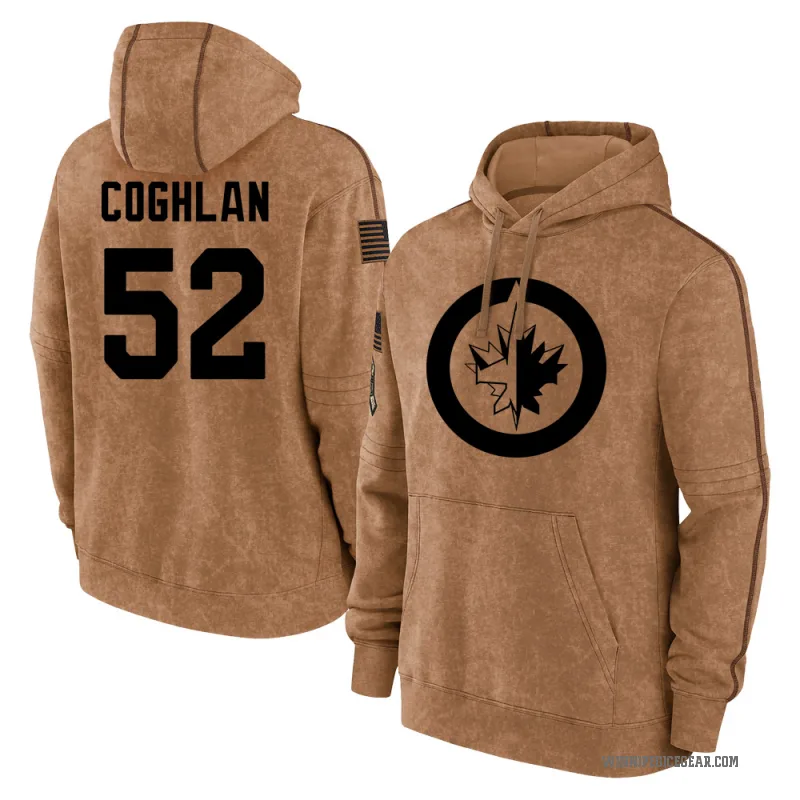 Dylan Coghlan Men's Brown Winnipeg Jets 2023 Salute to Service Club Pullover Hoodie