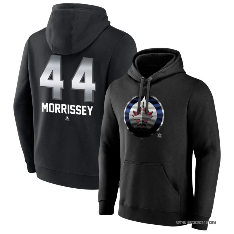 Josh Morrissey Men's Black Winnipeg Jets Branded Midnight Mascot Logo Pullover Hoodie