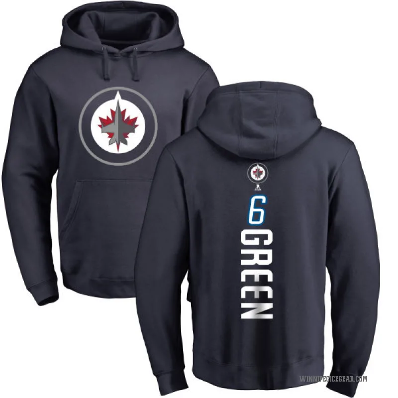 Ted Green Men's Green Winnipeg Jets Branded Navy Backer Pullover Hoodie