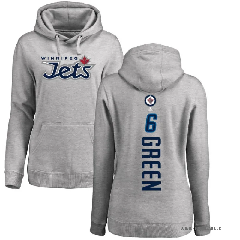 Ted Green Women's Green Winnipeg Jets Branded Ash Backer Pullover Hoodie